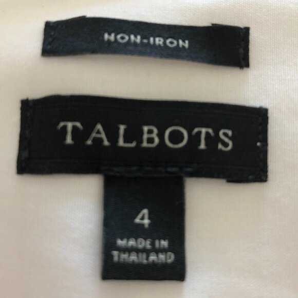 Talbots Button Down Non-Iron Fitted Cotton Shirt White Size 4 - Picture 9 of 12